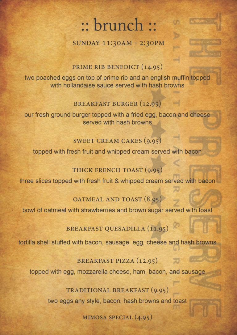 Define Brunch Menu