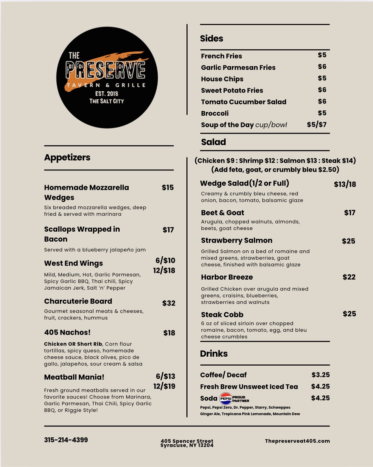 Lunch Menu Page 1