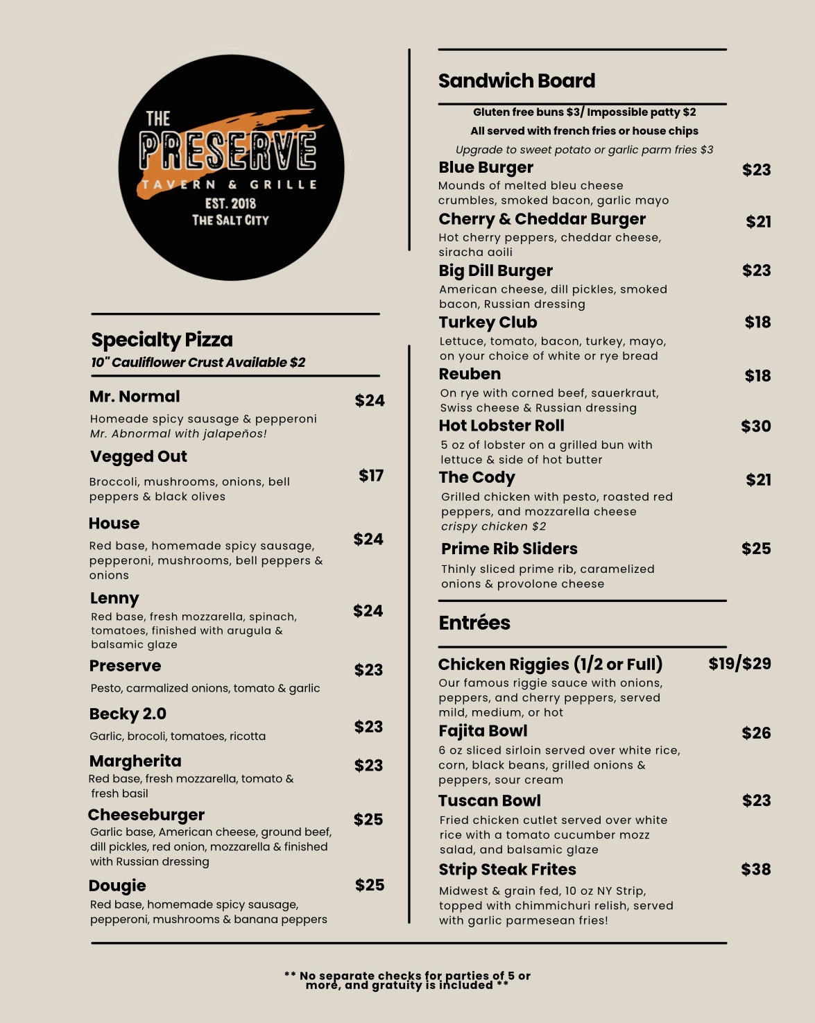 Lunch Menu Page 2